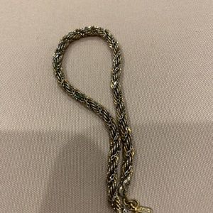 Monet Goldtone w/Silvertone Rope Bracelet Approx. 3” Inside Diameter